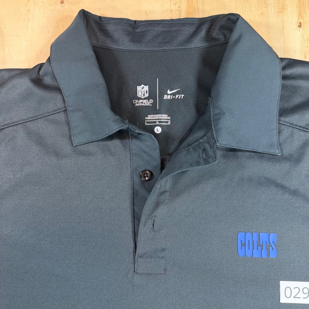 Nike NFL Indianapolis Colts On Field Dri-FIT Polo Shirt Mens Large Black - Picture 2 of 5